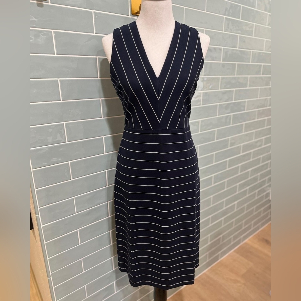 NWT Banana Republic navy striped dress